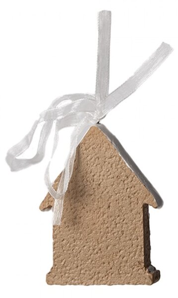 Hnedá závesná vianočná ozdoba perníková chalúpka Gingerbread - 6*1*8 cm - Clayre & Eef