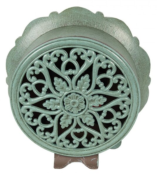 Zelené stolové hodiny v tvare kvetu Ville de Paris - 15*7*16 cm / 1*AA - Clayre & Eef
