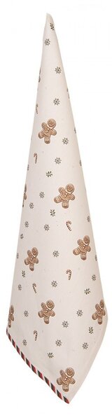 Béžová bavlnená kuchynská utierka s perníčkami Gingerbread Magic - 50*70 cm - Clayre & Eef