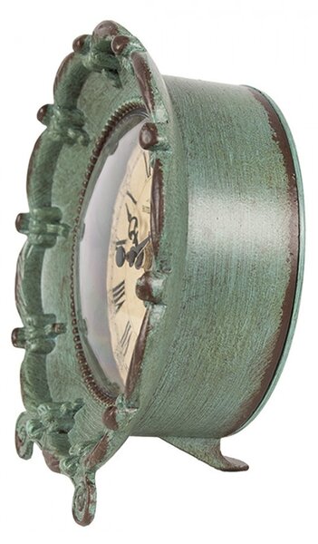 Zelené stolové hodiny v tvare kvetu Ville de Paris - 15*7*16 cm / 1*AA - Clayre & Eef