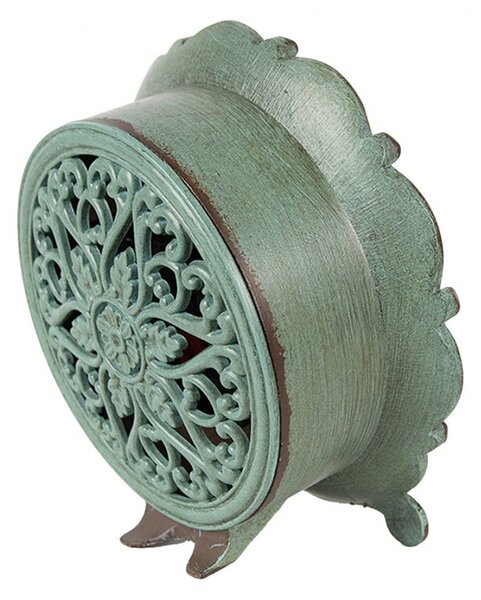Zelené stolové hodiny v tvare kvetu Ville de Paris - 15*7*16 cm / 1*AA - Clayre & Eef