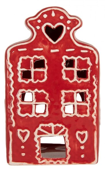 Červená perníková chalúpka na sviečku Gingerbread Cott - 8*7*13 cm - Clayre & Eef
