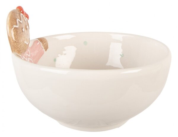 Biela keramická miska perníček dievča - 18 * 17 * 12 cm / 700 ml - Clayre & Eef