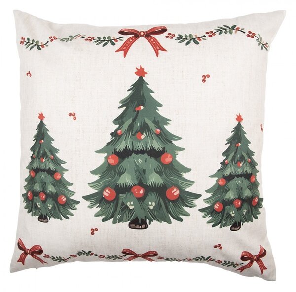 Béžový vankúš so stromčekmi Christmas Harmony - 45*45*4 cm - Clayre & Eef