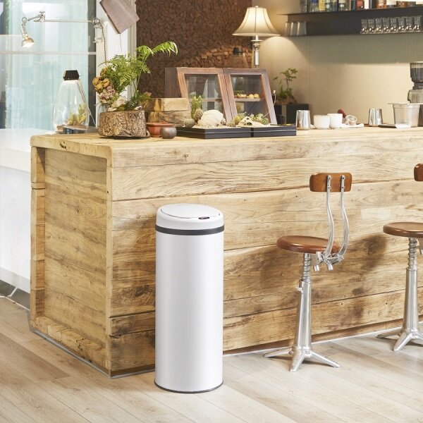 Odpadkový koš automatický senzor 40 litrov biela DC kábel zdarma