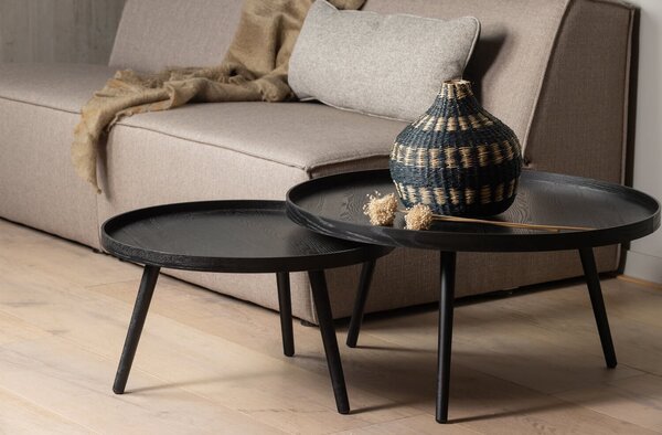 MUZZA Konferenčný stolík Mesa L ø 60 x 34 cm čierny
