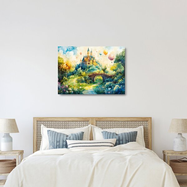 Sklenený obraz - Rozprávkový zámok (70x50 cm)