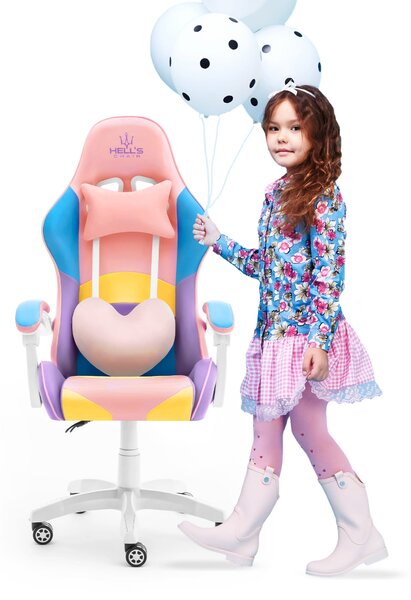 Hells Detská herná stolička Rainbow Colorful KIDS Pink