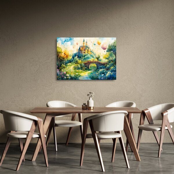 Sklenený obraz - Rozprávkový zámok (70x50 cm)