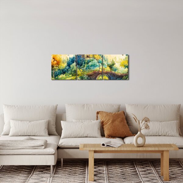 Obraz - Rozprávkový zámok (s hodinami) (90x30 cm)