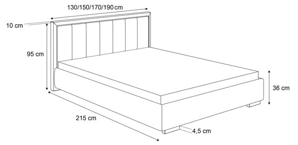 ČALÚNENÁ POSTEĽ MIRABELA 120x200 SIVÁ ZAMATOVÁ LÁTKA JASMINE 90 S ROŠTOM