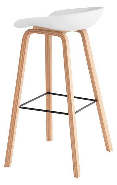 MUZZA Barová stolička rieno 76 cm biela