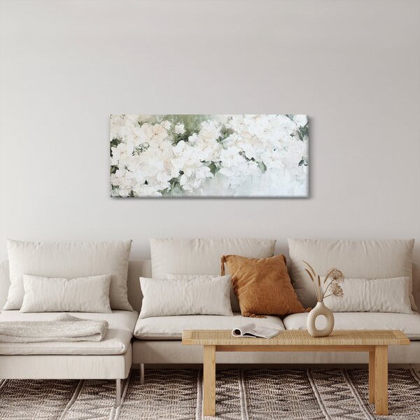 Obraz - Abstrakcia bielych kvetov (120x50 cm)