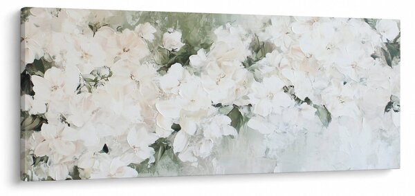Obraz - Abstrakcia bielych kvetov (120x50 cm)
