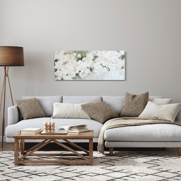 Obraz - Abstrakcia bielych kvetov (120x50 cm)