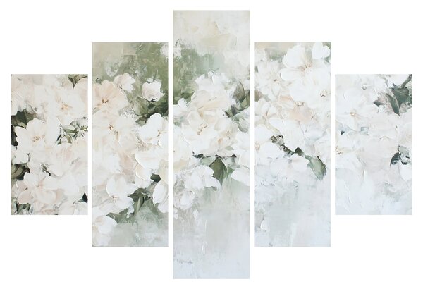 Obraz - Abstrakcia bielych kvetov (150x105 cm)