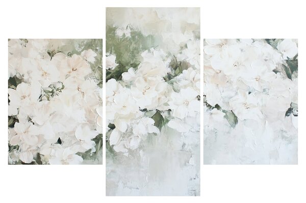 Obraz - Abstrakcia bielych kvetov (90x60 cm)