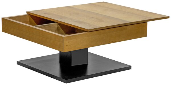 KONFERENČNÝ STOLÍK, čierna, farba duba, drevo, kompozitné drevo, 75/75/38 cm Boxxx - Stolíky do obývačky
