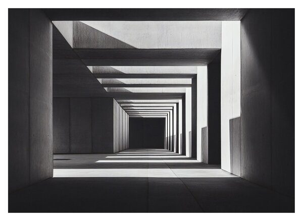 Sklenený obraz - Štvorcový tunel (70x50 cm)