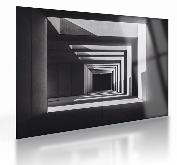 Sklenený obraz - Štvorcový tunel (70x50 cm)