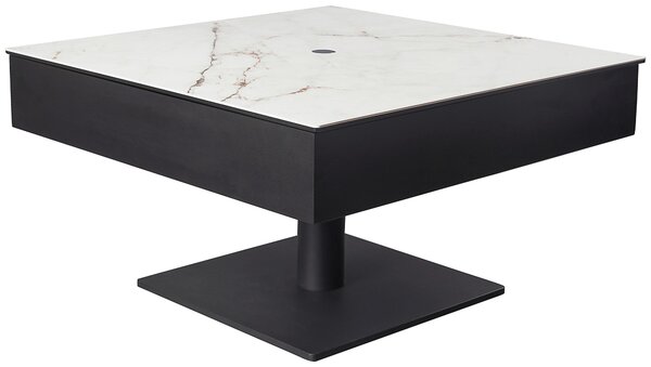 KONFERENČNÝ STOLÍK, čierna, biela, kov, sklo, keramika, kompozitné drevo, 75/75/42-57 cm Dieter Knoll - Stolíky do obývačky