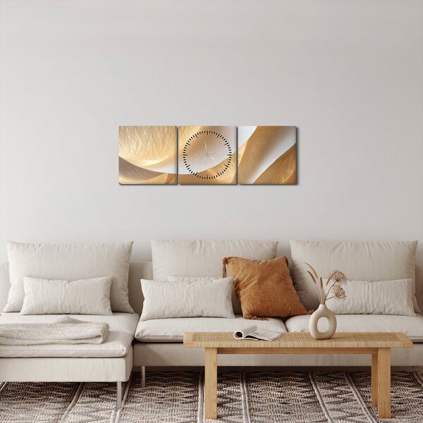 Obraz - Papierová štruktúra (s hodinami) (90x30 cm)