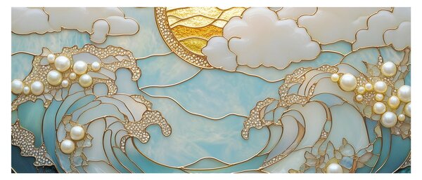 Obraz - 3D perly v oceáne (120x50 cm)