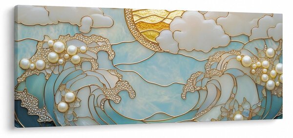 Obraz - 3D perly v oceáne (120x50 cm)