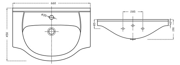 Aqualine Aqualine, SIMPLEX ECO 65 umývadlová skrinka s umývadlom 63x83,5x30,7cm, SIME650