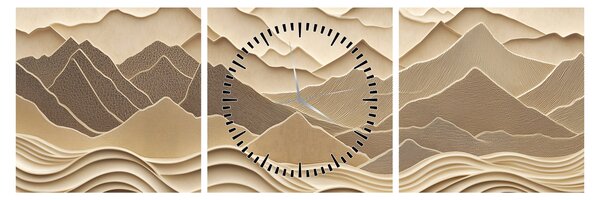 Obraz - 3D línia hôr (s hodinami) (90x30 cm)