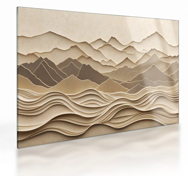 Sklenený obraz - 3D línia hôr (70x50 cm)
