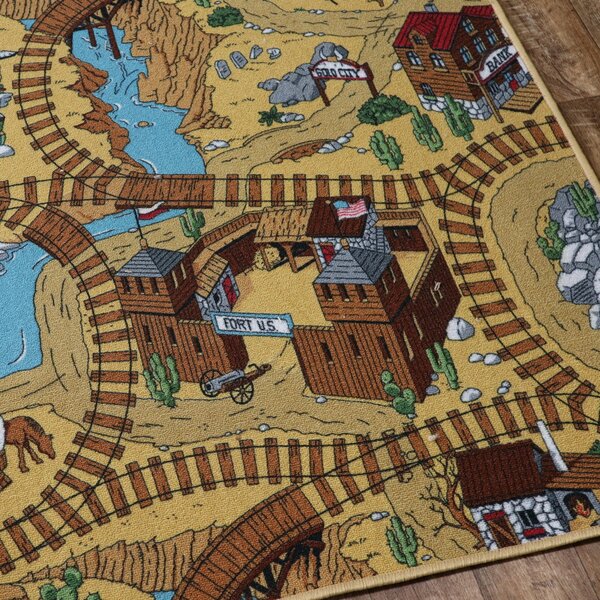 AladinWorld Expres , Detský kusový koberec Western štvorec, 200x200, viacfarebná, detská izba