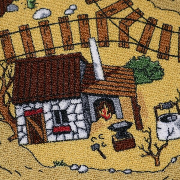 AladinWorld Expres , Detský kusový koberec Western kruh, 200x200 (priemer) kruh, viacfarebná, detská izba