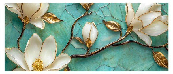 Obraz - 3D magnólia (120x50 cm)