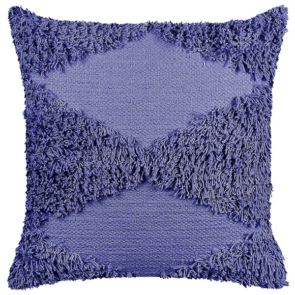 Dekoratívny vankúš fialový bavlna 45 x 45 cm geometrický vzor štvorcový tvar boho moderný štýl doplnky
