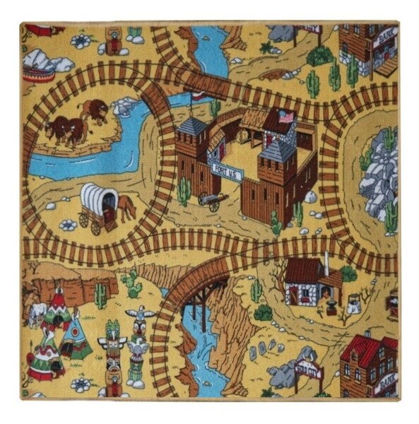 AladinWorld Expres , Detský kusový koberec Western štvorec, 200x200, viacfarebná, detská izba