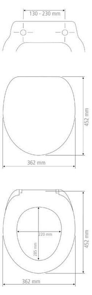 Sivé WC sedadlo Wenko Sedilo Grey, 45,2 × 36,2 cm