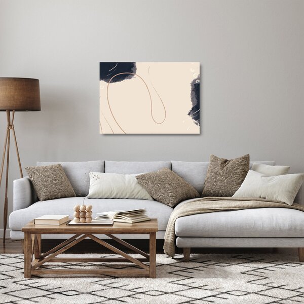 Sklenený obraz - Béžová abstrakcia (70x50 cm)