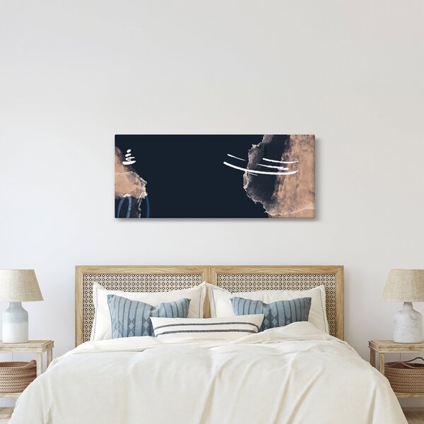 Obraz - Tmavomodrá abstrakcia (120x50 cm)