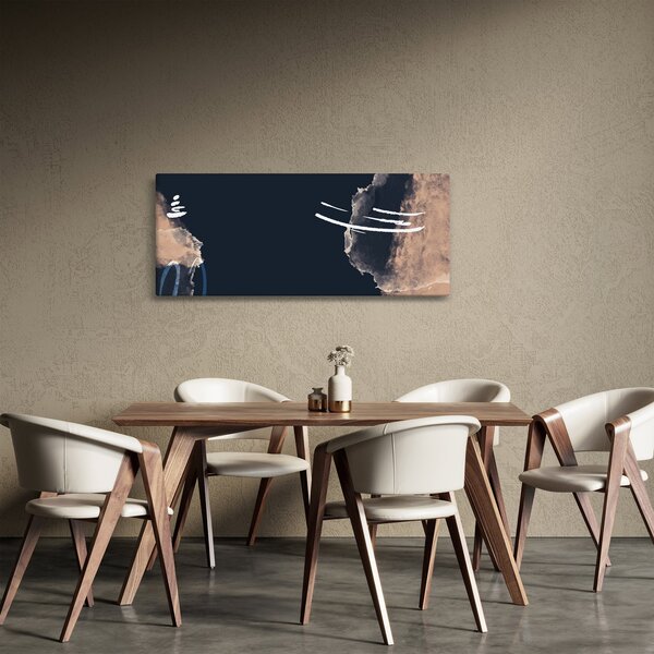 Obraz - Tmavomodrá abstrakcia (120x50 cm)