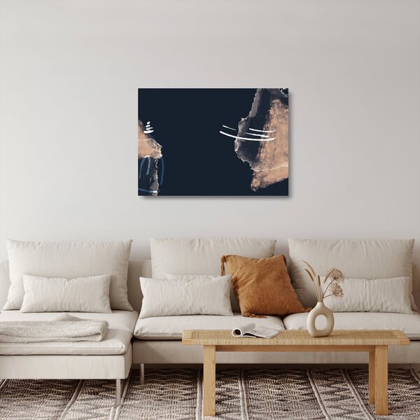 Sklenený obraz - Tmavomodrá abstrakcia (70x50 cm)