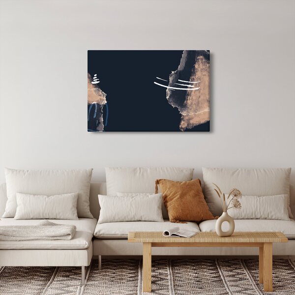 Obraz - Tmavomodrá abstrakcia (90x60 cm)