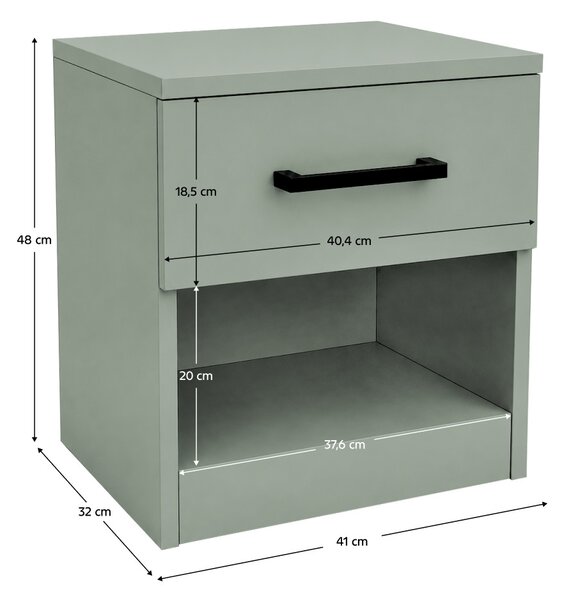 NovýNábytok.sk Nočný stolík Anatomy (sivozelená). Vlastná spoľahlivá doprava až k Vám domov. 1160618