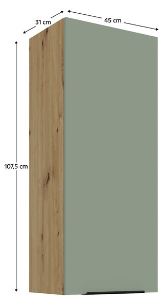 NovýNábytok.sk Horná kuchynská skrinka Arsella 45 G-108 1F (akvamarínová + dub artisan). Vlastná spoľahlivá doprava až k Vám domov. 1160642