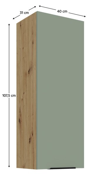 NovýNábytok.sk Horná kuchynská skrinka Arsella 40 G-108 1F (akvamarínová + dub artisan). Vlastná spoľahlivá doprava až k Vám domov. 1160638