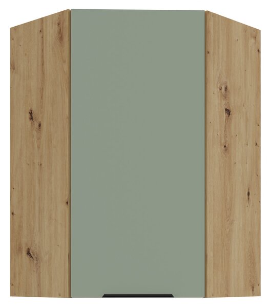 NovýNábytok.sk Horná rohová kuchynská skrinka Arsella 60x60 GN-90 1F (akvamarínová + dub artisan). Vlastná spoľahlivá doprava až k Vám domov. 1160671