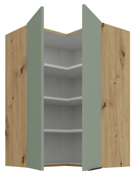 NovýNábytok.sk Horná rohová kuchynská skrinka Arsella 60x60 GN-90 2F (akvamarínová + dub artisan). Vlastná spoľahlivá doprava až k Vám domov. 1160672