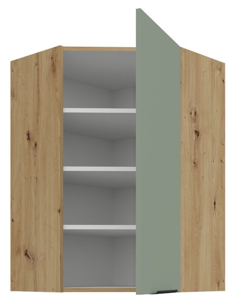 NovýNábytok.sk Horná rohová kuchynská skrinka Arsella 60x60 GN-90 1F (akvamarínová + dub artisan). Vlastná spoľahlivá doprava až k Vám domov. 1160671