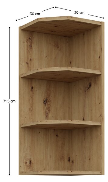 NovýNábytok.sk Horný kuchynský regál Arsella/Frosbona 30 G-72 ZAK (dub artisan). Vlastná spoľahlivá doprava až k Vám domov. 1160695