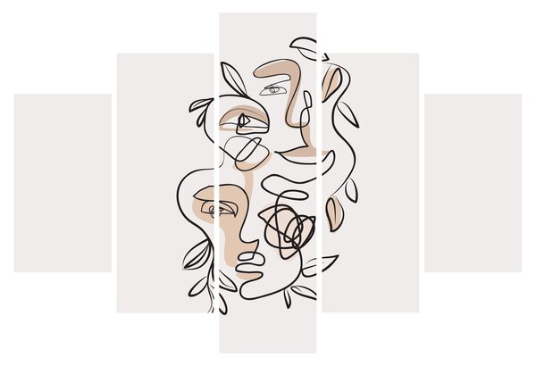 Obraz - Line art tváre (150x105 cm)
